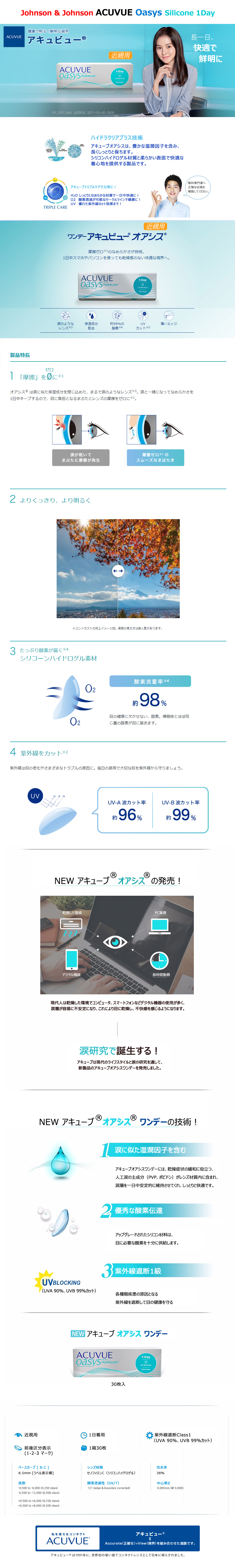 [ワンデー/透明] アキュビュー オアシス シリコン (1箱30枚)