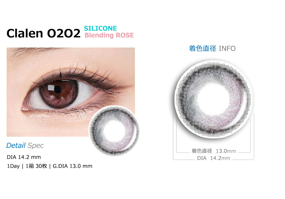 [1 Day/ブレンディング ローズ] クラレン O2O2 シリコン (1箱 30枚)