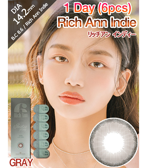 [1 Day/グレー] リッチアン インディー (1箱 6枚)